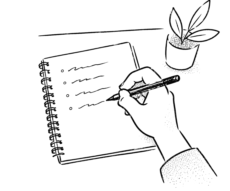 Ilustración editorial de la biblioteca de artículos de Espaciograma.